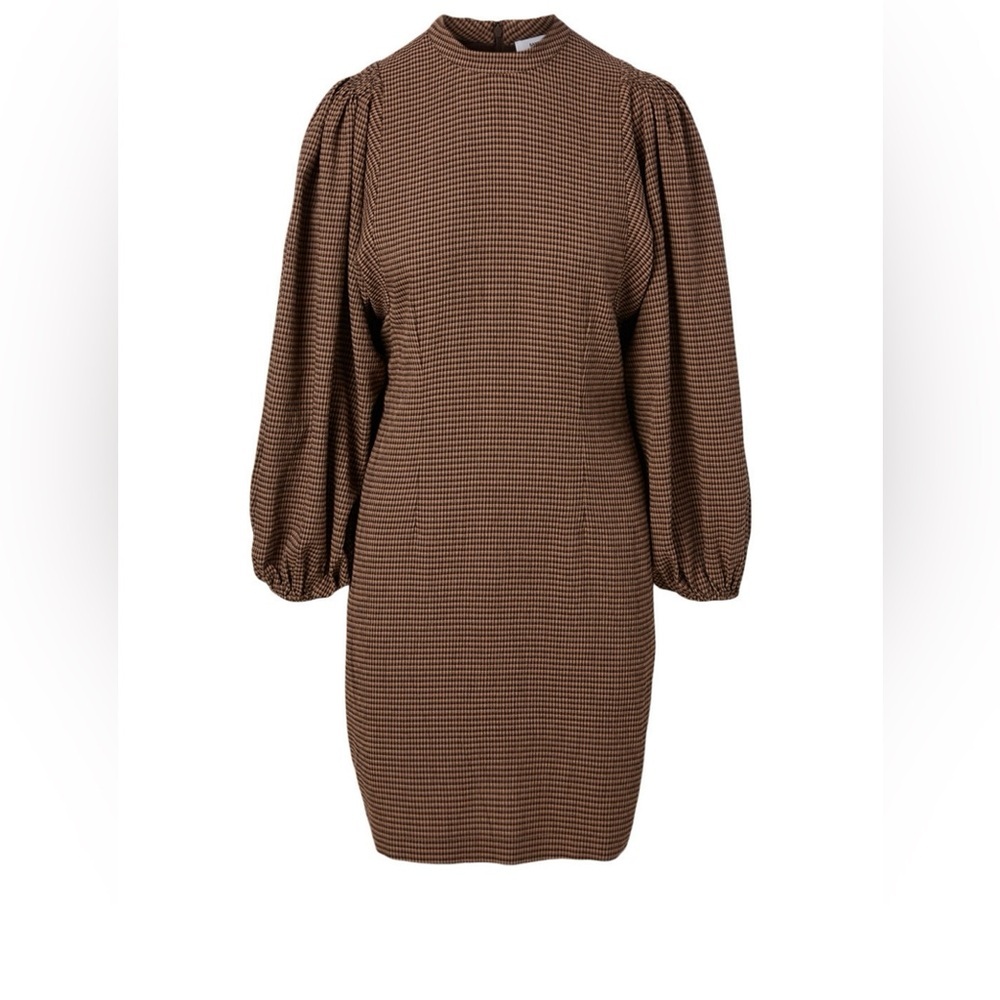 SAMSOE SAMSOE Harrietta Short Dress in Brown Argan Check Size Medium VGUC